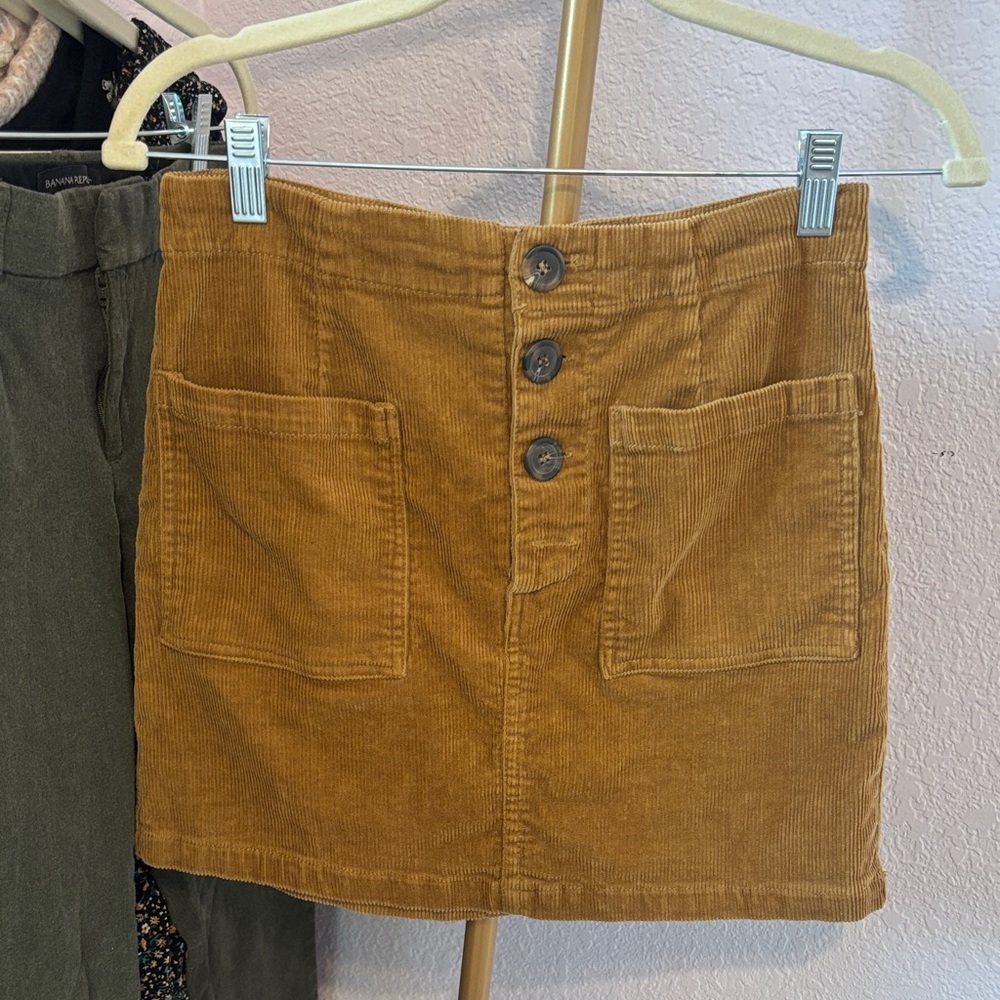 Love Tree Corduroy Mini Skirt in Brown